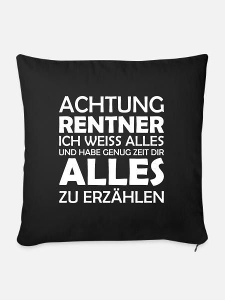 Ruhestand Rentner Rente Pension - Sofakissen mit Füllung 45 x 45 cm - Schwarz