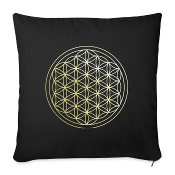 Flower of life Herbst kollektion auf Psylike - Sofakissen mit Füllung 45 x 45 cm - Schwarz - Vorne