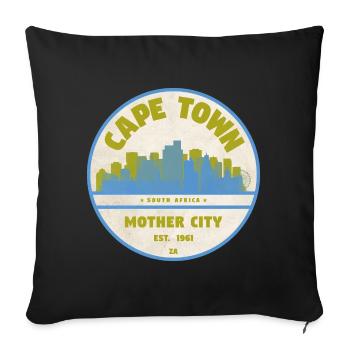 Cape Town Skyline Vintage Emblem - Sofa pillow with filling 45cm x 45cm - black - Front