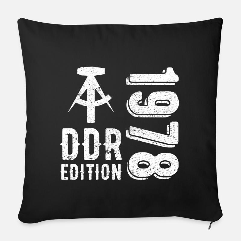 DDR 1978 Edition Geschenk - Sofakissen mit Füllung 45 x 45 cm - Schwarz