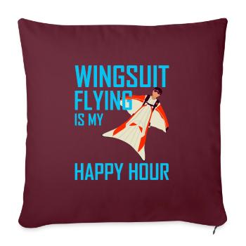Wingsuit fliegen Base Jumping Fallschirmspringen Wingsuiting - Sofakissen mit Füllung 45 x 45 cm - Burgunderrot - Vorne