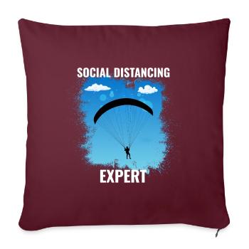 Wingsuit fliegen Base Jumping Fallschirmspringen Wingsuiting - Sofakissen mit Füllung 45 x 45 cm - Burgunderrot - Vorne