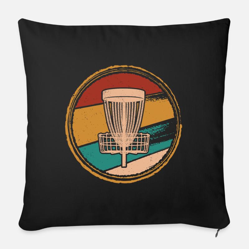 Disc Golf retro Discgolf Spieler Discgolfer - Sofakissen mit Füllung 45 x 45 cm - Schwarz