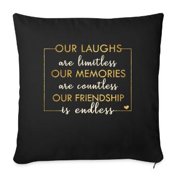 Meilleurs amis Matching rires Souvenirs Amitié - Coussin et housse de 45 x 45 cm - noir - Devant