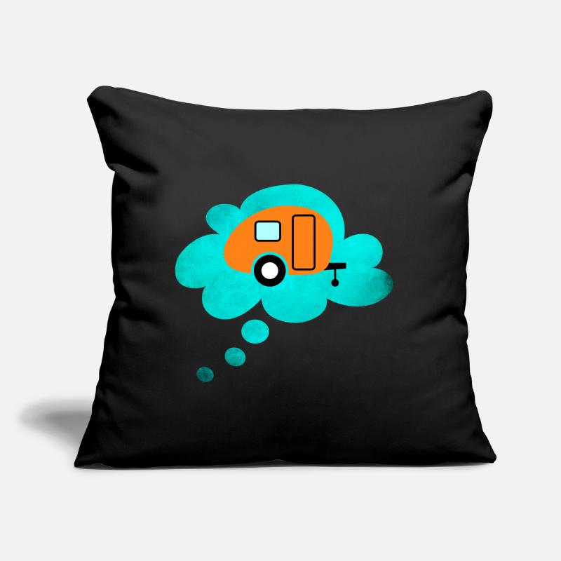 Caravan Cloud Thought Bubble Camping Retro Caravan Sofa pillow with filling 45cm x 45cm