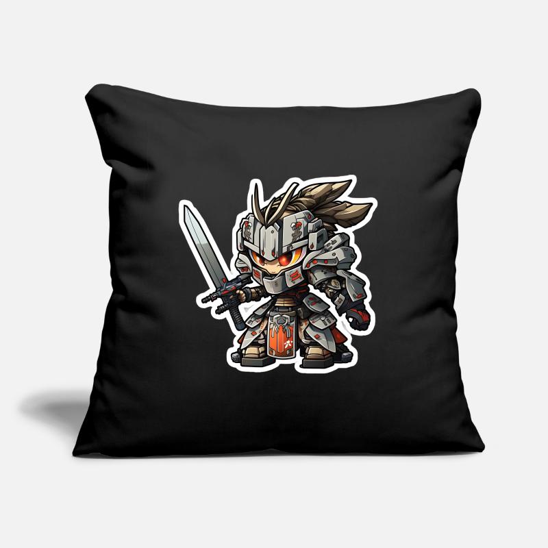 Robot Samouraï Chibi Coussin et housse de 45 x 45 cm