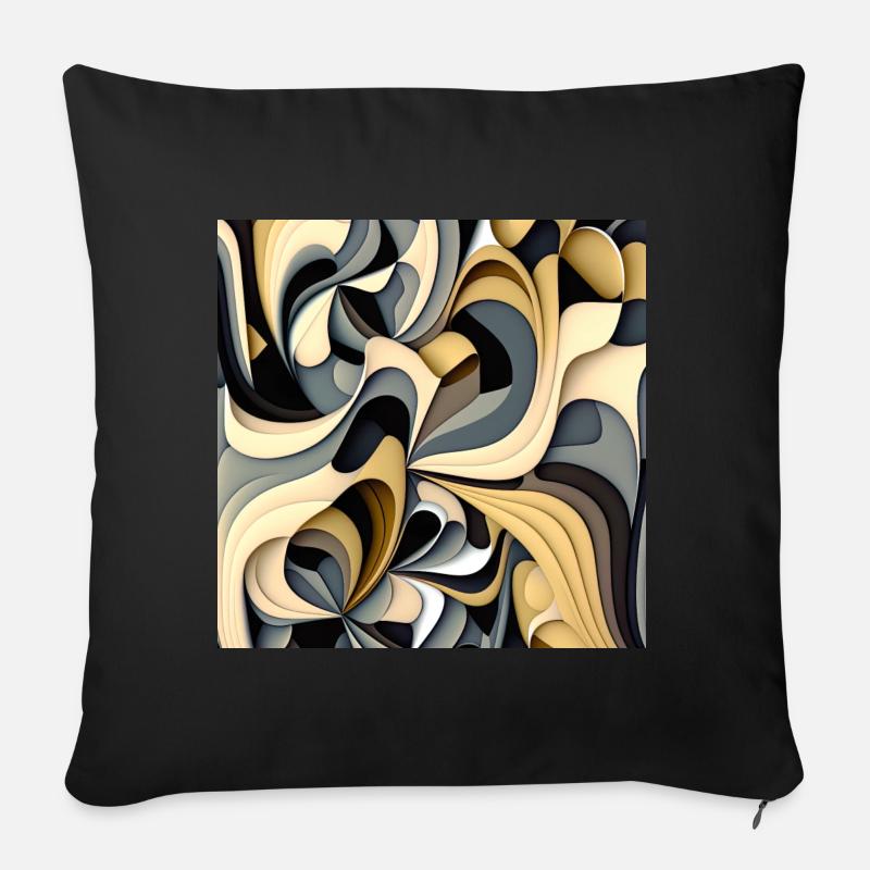 Modèle abstrait moderne - Coussin et housse de 45 x 45 cm - noir