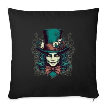 Creepy Hatter with Green Hair - Sofa pillow with filling 45cm x 45cm - black - Front