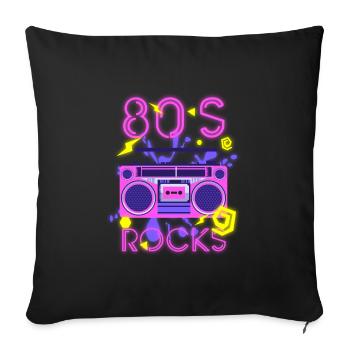 80s music - Sofa pillow with filling 45cm x 45cm - black - Front