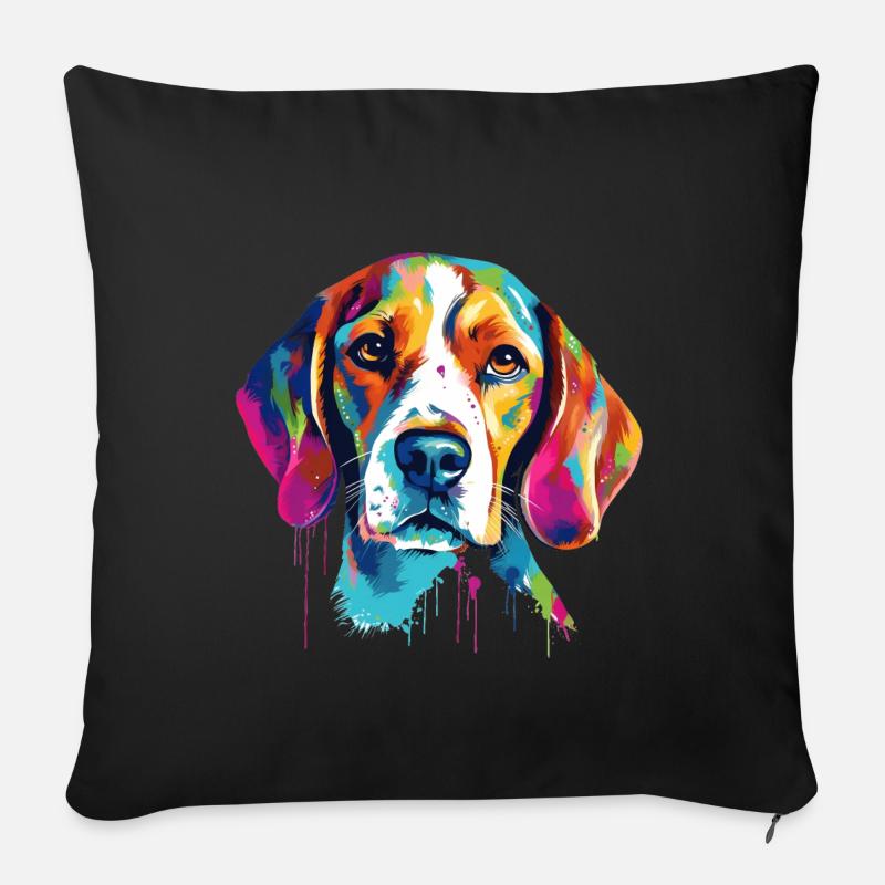 Bunter Beagle - Sofakissen mit Füllung 45 x 45 cm - Schwarz