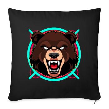 Wütender Bär - Sofakissen mit Füllung 45 x 45 cm - Schwarz - Vorne