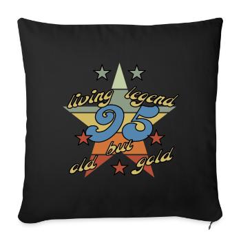 95 Jahre Geburtstag, vintage / retro stil - Sofakissen mit Füllung 45 x 45 cm - Schwarz - Vorne