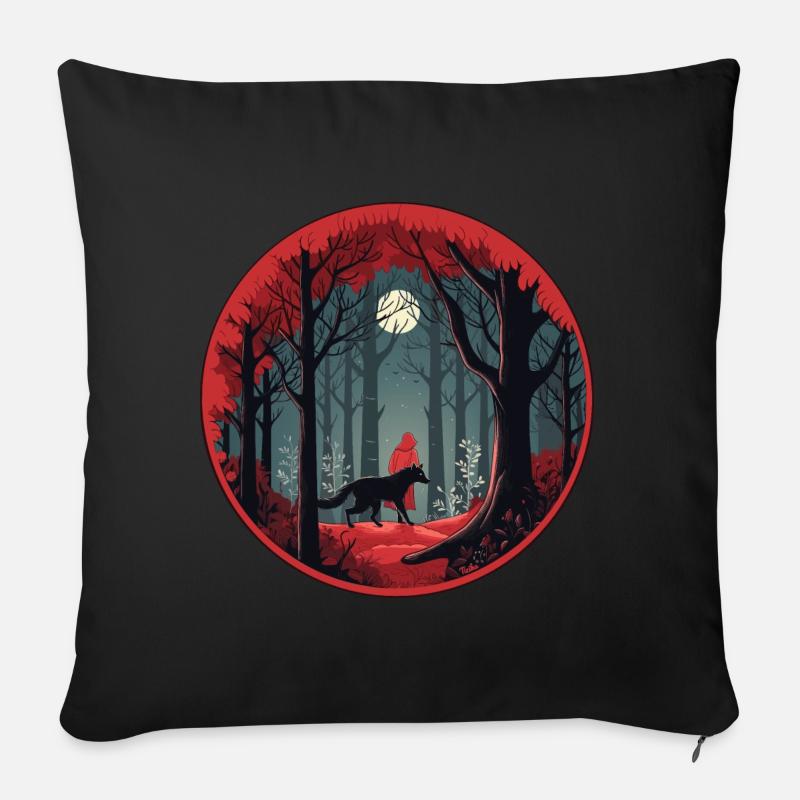 Petit Chaperon Rouge - Coussin et housse de 45 x 45 cm - noir