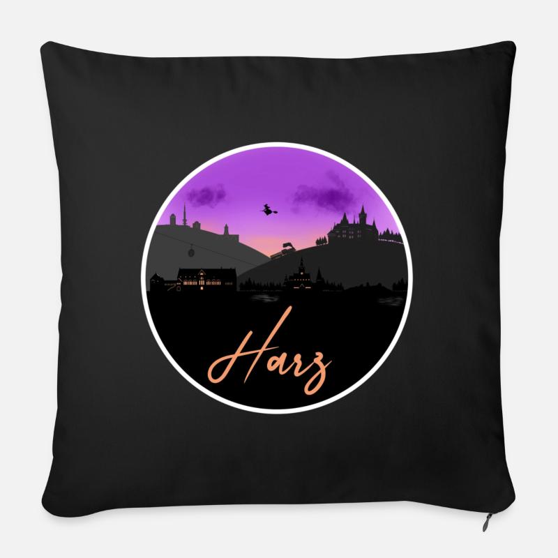 Harz Fine Skyline - Sofakissen mit Füllung 45 x 45 cm - Schwarz