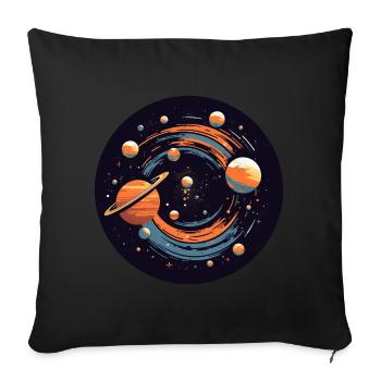 Univers Planètes du système solaire - Coussin et housse de 45 x 45 cm - noir - Devant