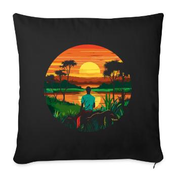 Travel Africa - Sofa pillow with filling 45cm x 45cm - black - Front
