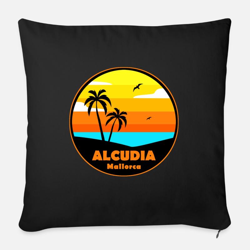 Alcudia Mallorca - Sofakissen mit Füllung 45 x 45 cm - Schwarz