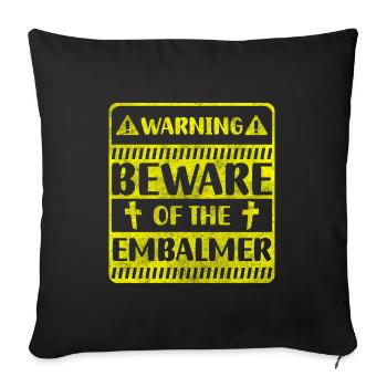 Undertaker work coffin corpse - Sofa pillow with filling 45cm x 45cm - black - Front