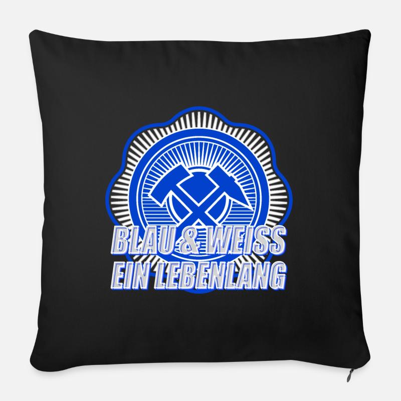Blau Weiss ein Leben Lang - Sofakissen mit Füllung 45 x 45 cm - Schwarz