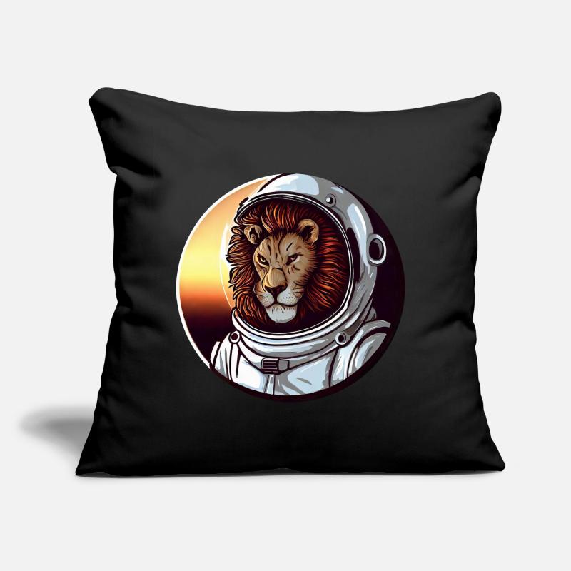 Lion Astronaut - Conception spatiale aventureuse Coussin et housse de 45 x 45 cm