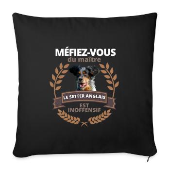 Idée cadeau Setter Anglais - Coussin et housse de 45 x 45 cm - noir - Devant