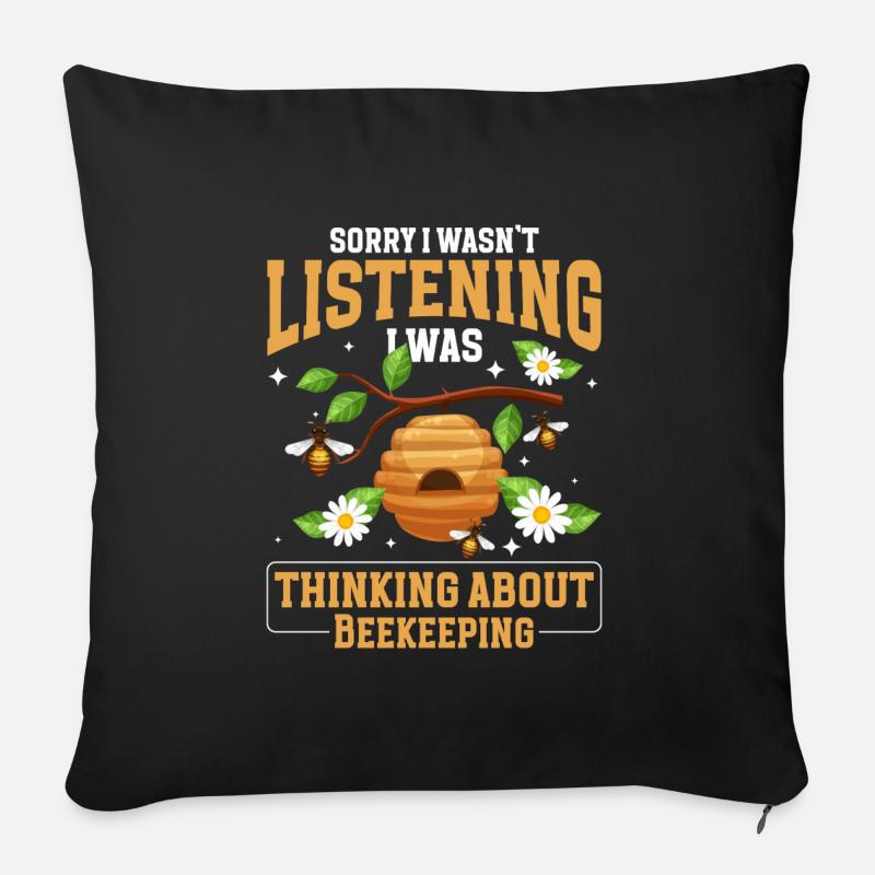 Apiculture mellifère Élevage d’insectes - Coussin et housse de 45 x 45 cm - noir