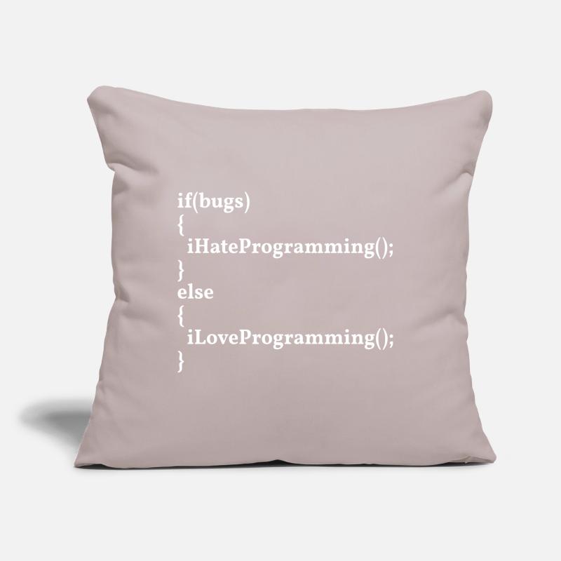 LoveProgramming, HateBugs! #InformatikerHumor Sofakissen mit Füllung 45 x 45 cm