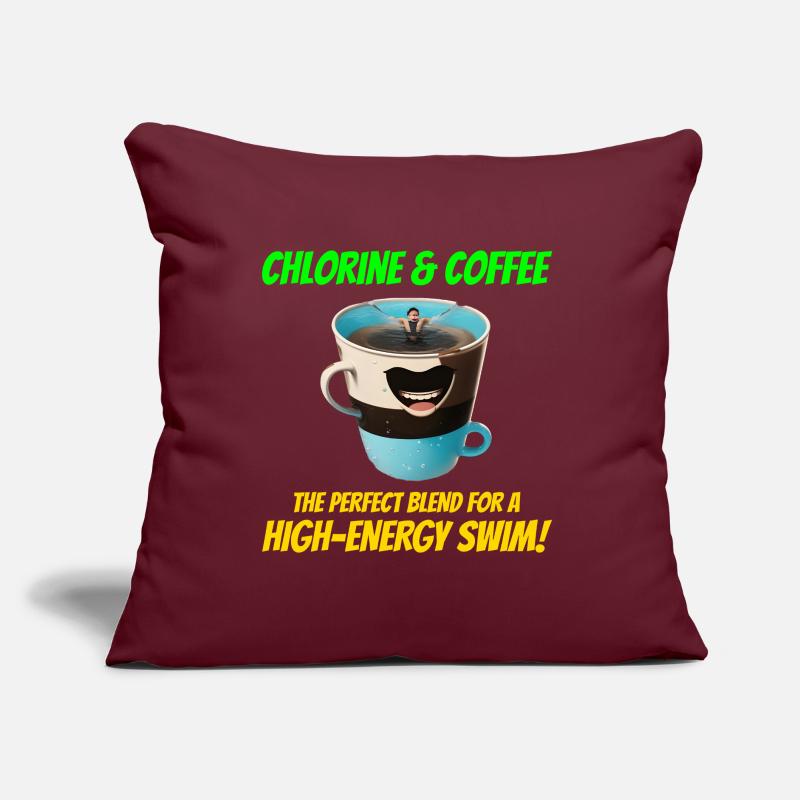 Chlore et café : Nageur Natation Nager Coussin et housse de 45 x 45 cm