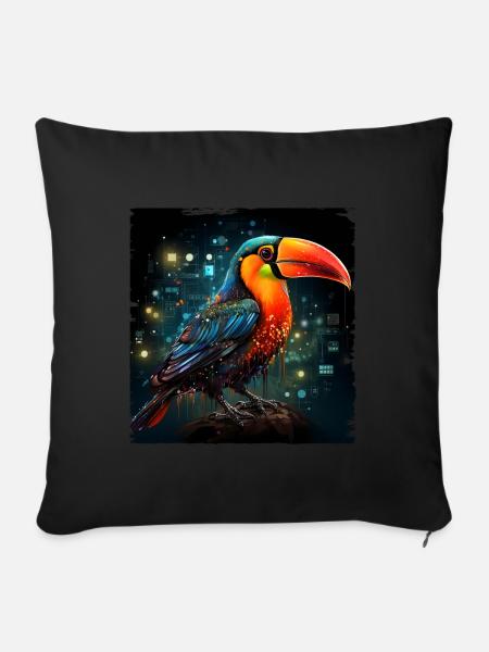 Toucan - Sofakissen mit Füllung 45 x 45 cm - Schwarz