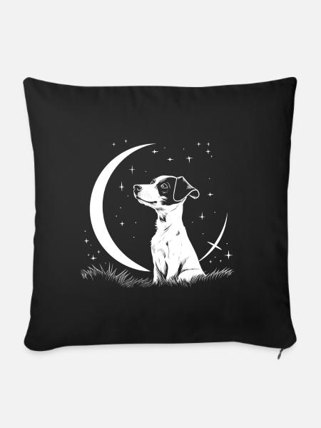 Jack Russel Mond - Sofakissen mit Füllung 45 x 45 cm - Schwarz