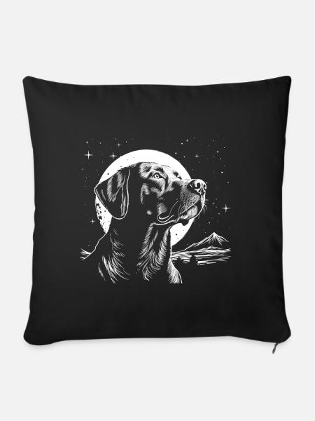 Labrador Mond Nr.2 - Sofakissen mit Füllung 45 x 45 cm - Schwarz