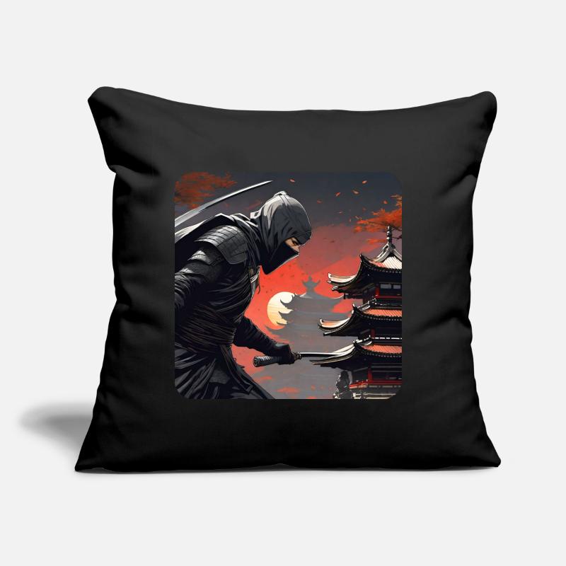 Mysterious ninja warrior with dagger Sofa pillow with filling 45cm x 45cm