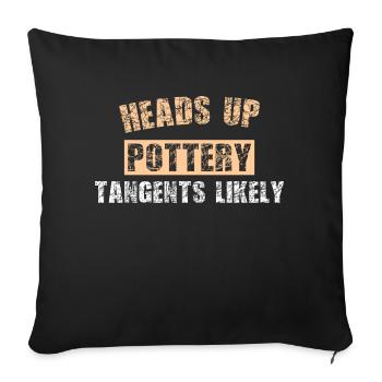 HEADS UP POTTERY TANGENTS LIKELY - Sofa pillow with filling 45cm x 45cm - black - Front