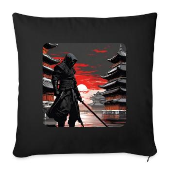 Mystérieux ninja avec épée katana - Coussin et housse de 45 x 45 cm - noir - Devant