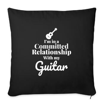 Strumming Love: A Committed Guitar Connection - Sofa pillow with filling 45cm x 45cm - black - Front