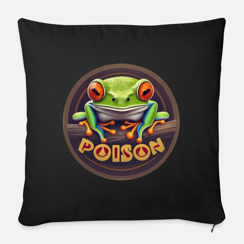 Pfeilgiftfrosch - Sofakissen mit Füllung 45 x 45 cm - Schwarz