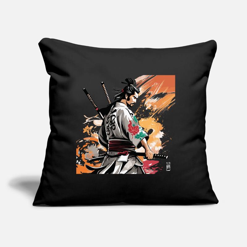 Graphique Samouraï aux épées Coussin et housse de 45 x 45 cm