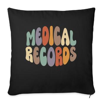 Medical Records Proud Career Profession - Sofa pillow with filling 45cm x 45cm - black - Front