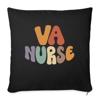 VA Nurse Proud Career Profession - Sofa pillow with filling 45cm x 45cm - black - Front