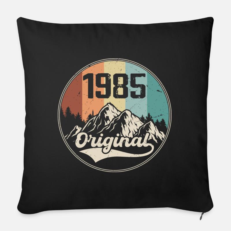 Original 1985 Geburtstagsgeschenk - 1985 - Sofakissen mit Füllung 45 x 45 cm - Schwarz