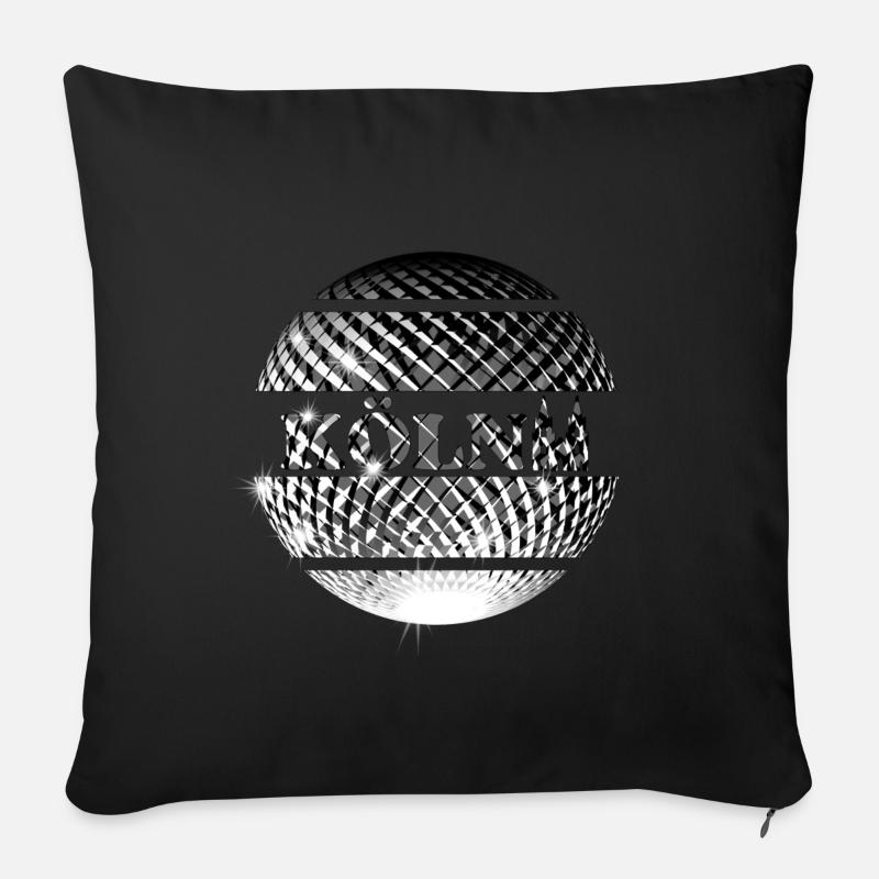 Boule disco en argent de Cologne - Coussin et housse de 45 x 45 cm - noir