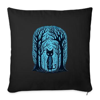 European wildcat - Sofa pillow with filling 45cm x 45cm - black - Front
