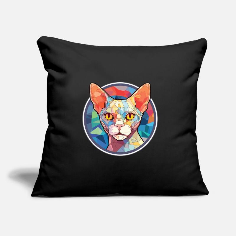 Devon Rex chat aquarelle colorée pour animaux de compagnie Illustration Coussin et housse de 45 x 45 cm
