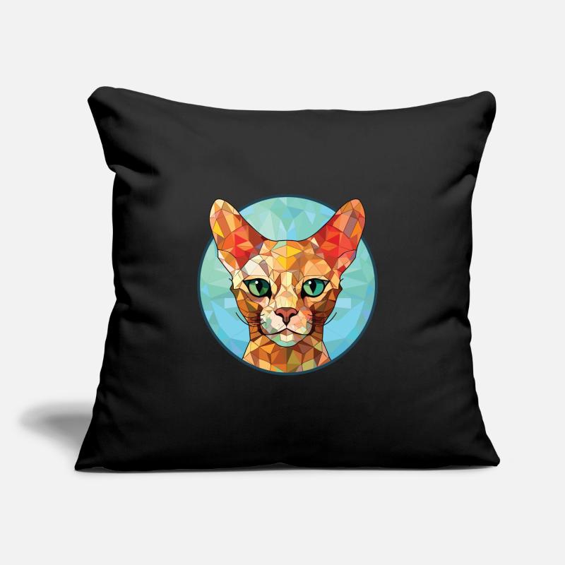 Illustration à l’aquarelle colorée de chat Devon Rex rouge Coussin et housse de 45 x 45 cm