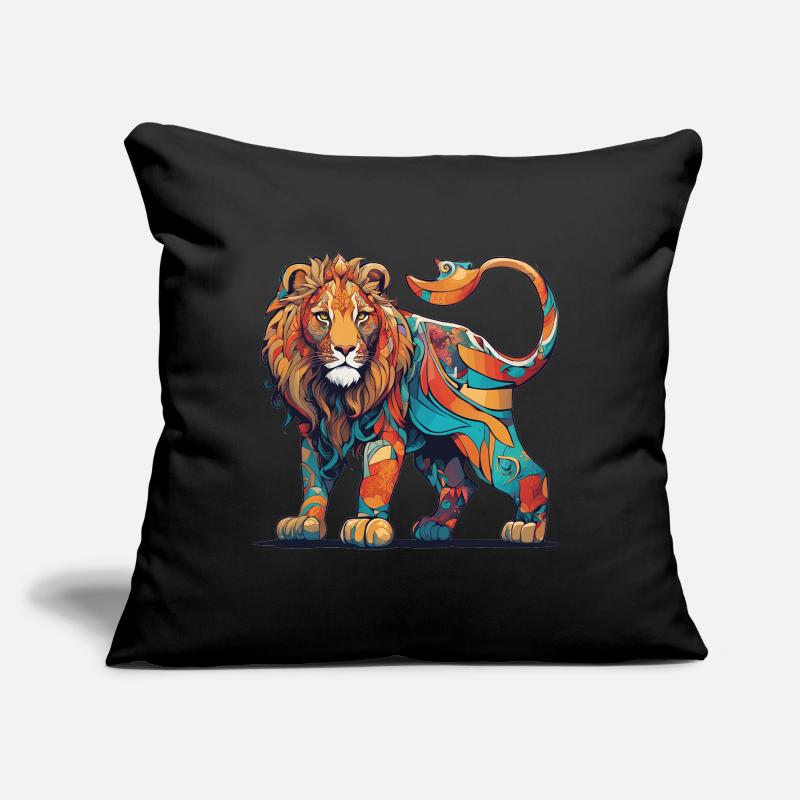 Colourful pattern Lion Sofa pillow with filling 45cm x 45cm