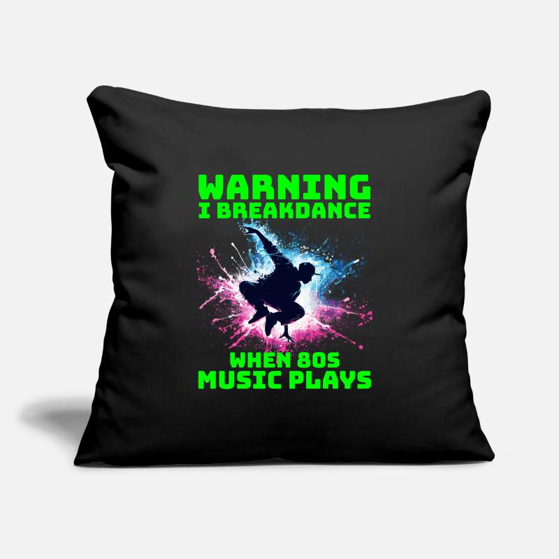 80er Jahre Breakdancer Silhouette - Neon Dance Moves Sofakissen mit Füllung 45 x 45 cm