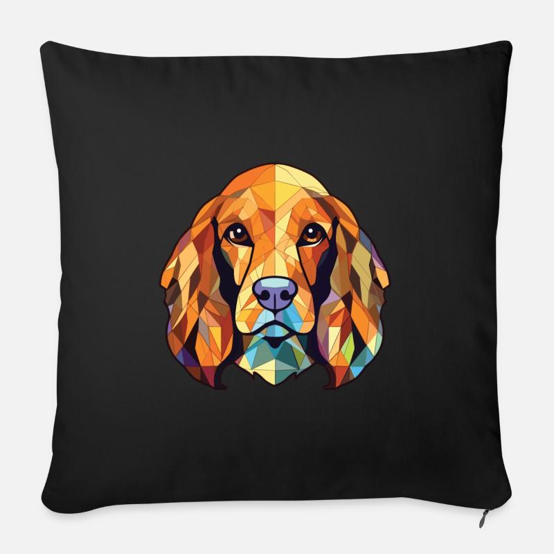 American Cocker Spaniel Hund Buntes Aquarell - Sofakissen mit Füllung 45 x 45 cm - Schwarz