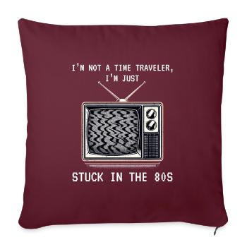 Vintage-TV-Bildschirm: Nostalgische Verbindung zu den 80er Jahren - Sofakissen mit Füllung 45 x 45 cm - Burgunderrot - Vorne