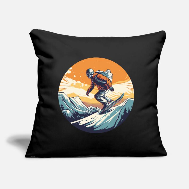 Snowboarden oder Skifahren und dann Après-Ski Sofakissen mit Füllung 45 x 45 cm