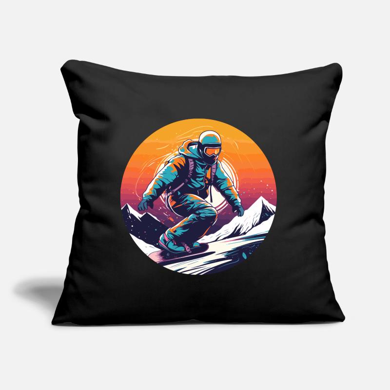 Snowboarden oder Skifahren und dann Après-Ski Sofakissen mit Füllung 45 x 45 cm